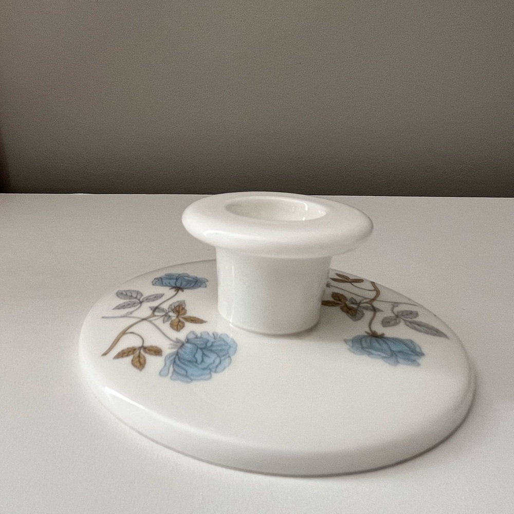 3/$30 Wedgwood  Ice Rose Floral Bone China Candle Stick Holder. Made in England